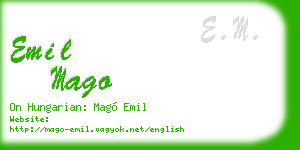 emil mago business card